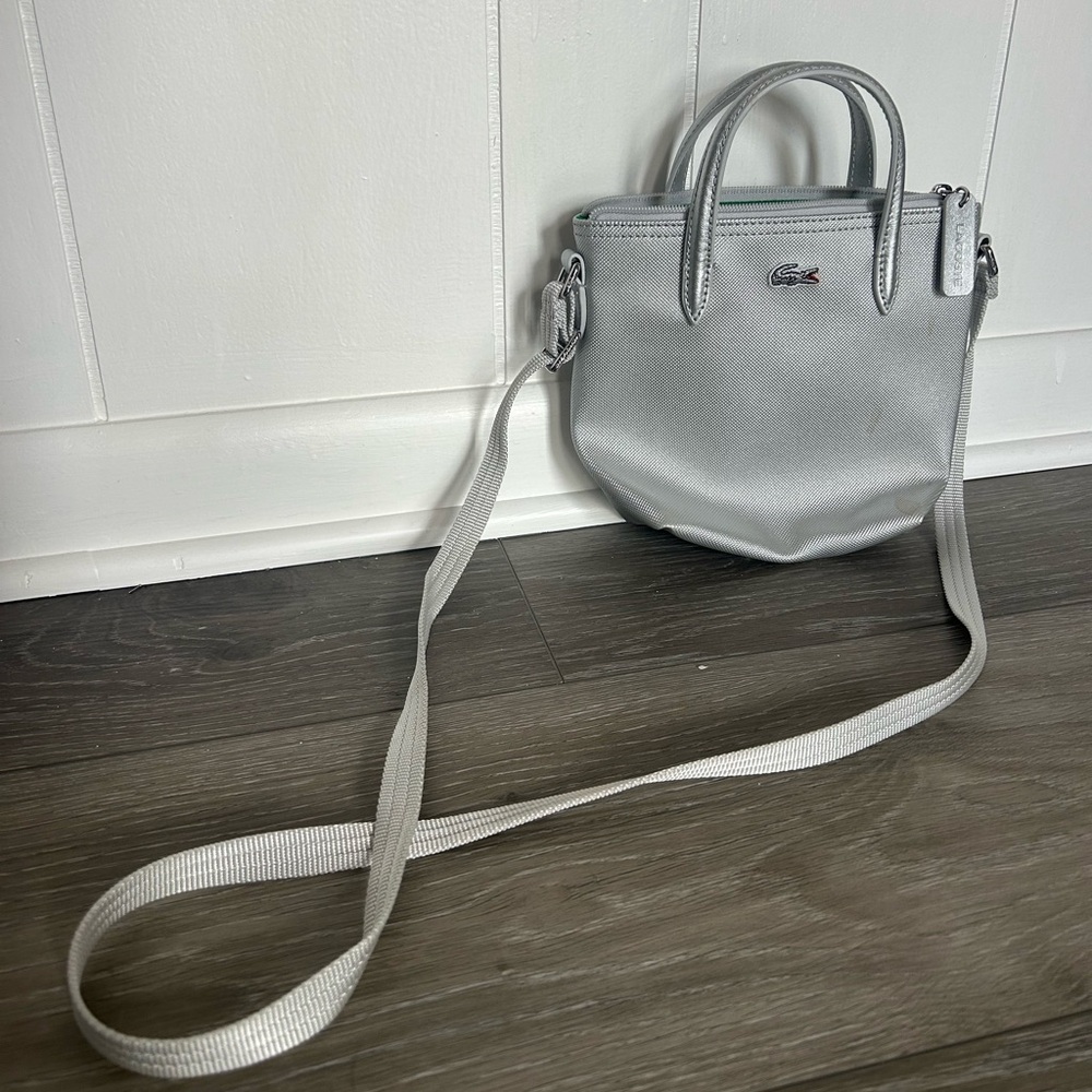 Lacoste silver shoulder bag